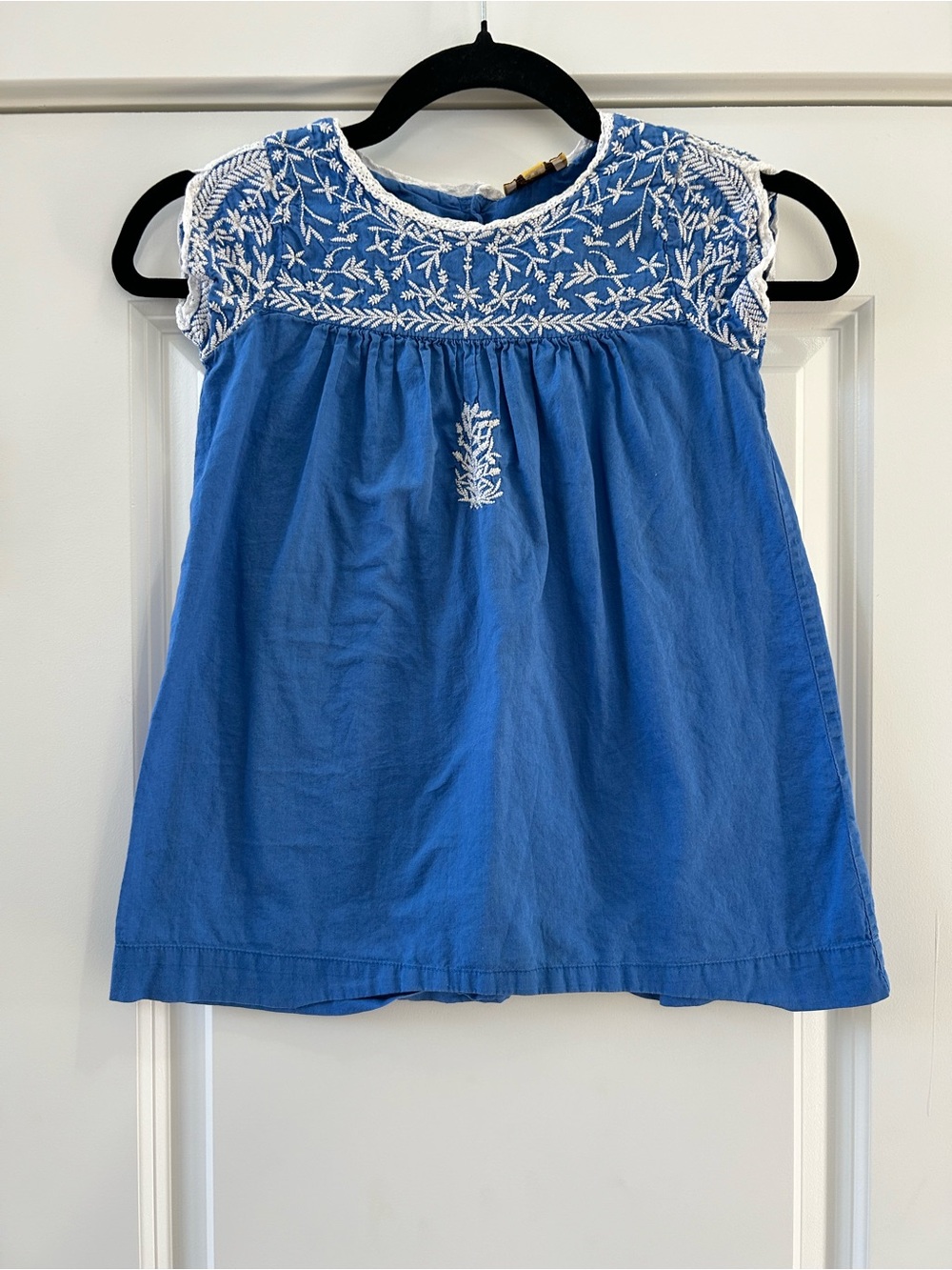 Roller Rabbit Roberta Freymann Girls 4 Blue Embroidered Boho Dress